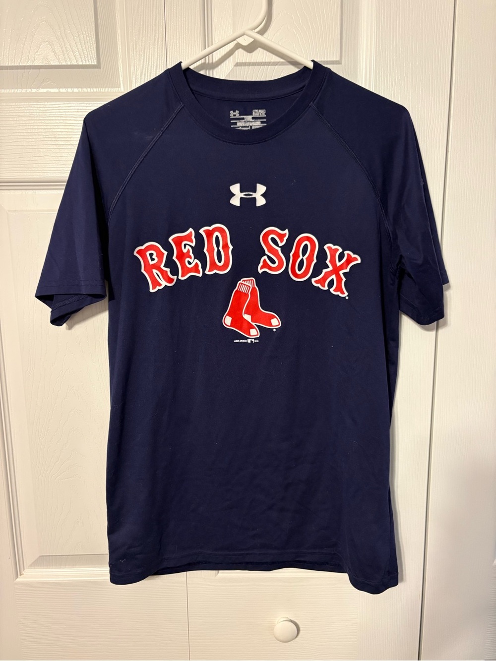 Under Armour Navy Red Sox Logo Short Sleeve Tee